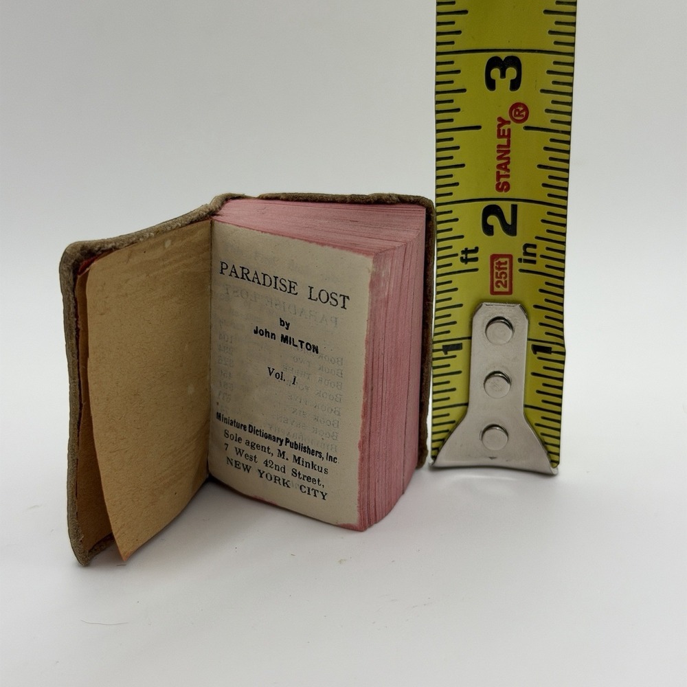 Vintage Miniature 2" Book Edition of John Milton's Paradise Lost‎ Leather Doll